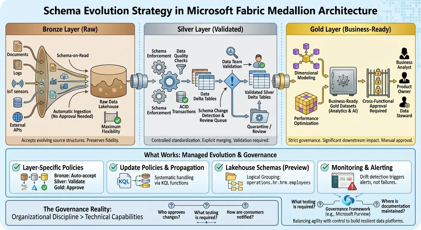 Schema Consistency and Evolution in Microsoft Fabric and Medallion Architecture